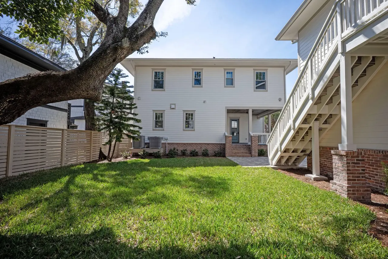 Backyard beneath the live oak