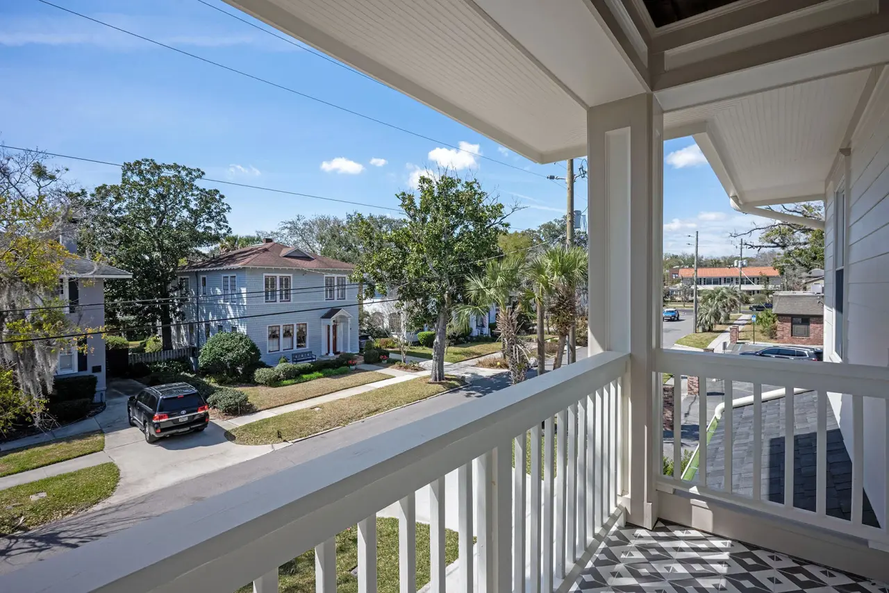 Covered front porch and the street